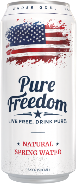 Pure Freedom natural spring water can